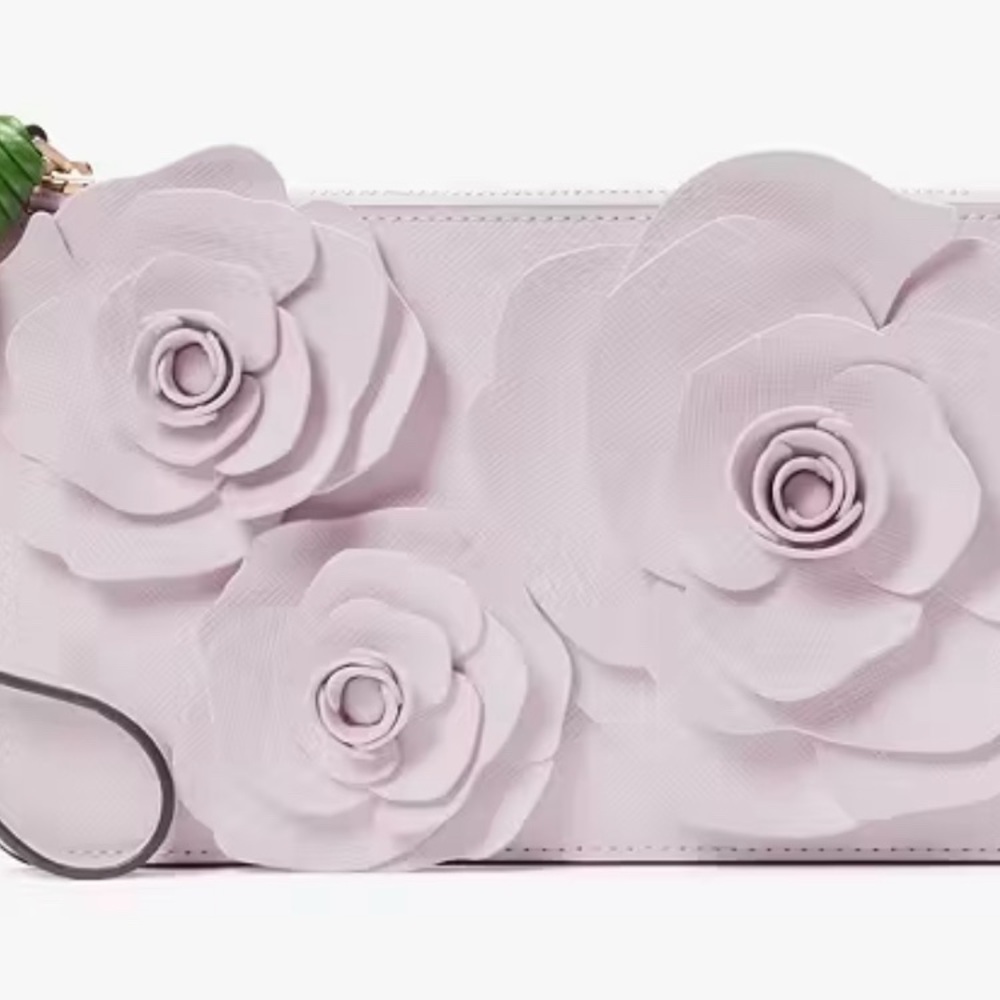 Kate Spade Flora Flower Medium L-Zip Wristlet - Picture 8 of 10